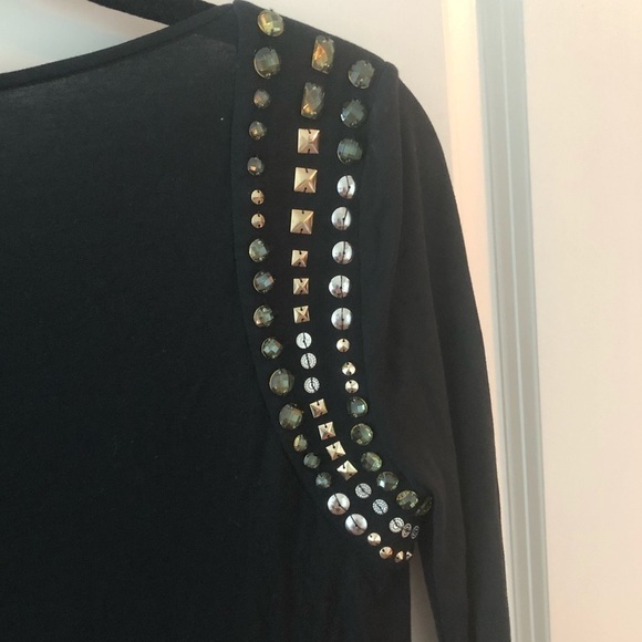 BCBGMAXAZRIA Bodycon Dress Jeweled Shoulder - Picture 15 of 16